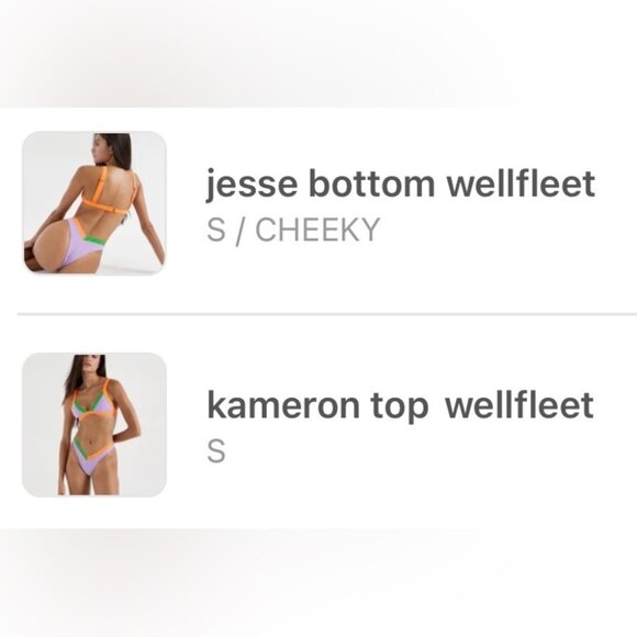 NWT OneOne Swimwear Bikini SET Wellfleet Purple Green Orange Lilac Kameron Jesse - Picture 8 of 13